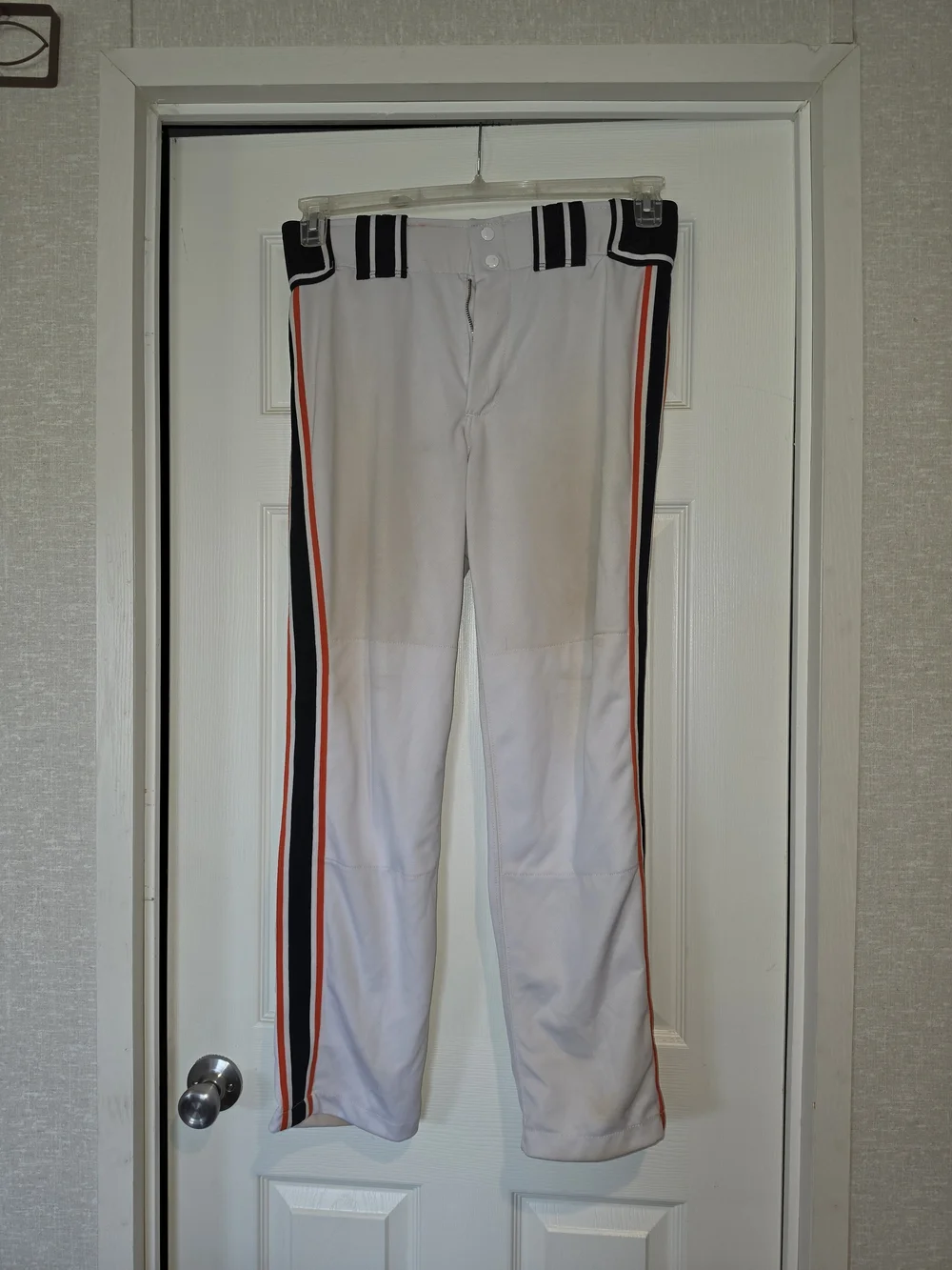 Boombah Men’s Baseball Pants with Black and Orange Side Stripes